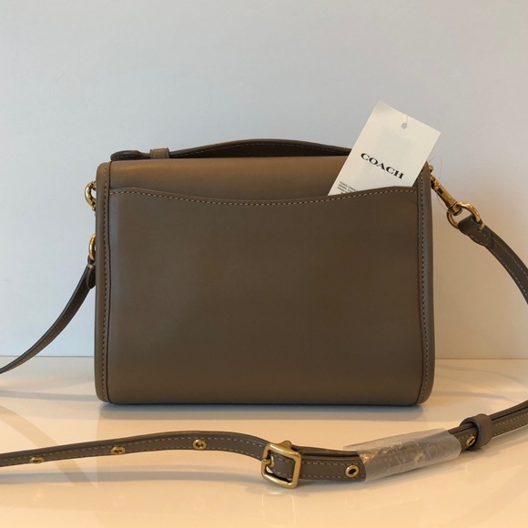 NWT Coach Originals C3486 Glovetanned Leather Kip Turnlock Crossbody-Dark Stone - Picture 4 of 11